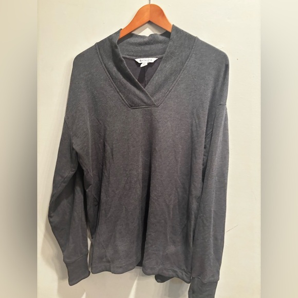 Athleta Charcoal Gray Sweatshirt medium cozy neutral basic fall minimalist - Picture 2 of 12